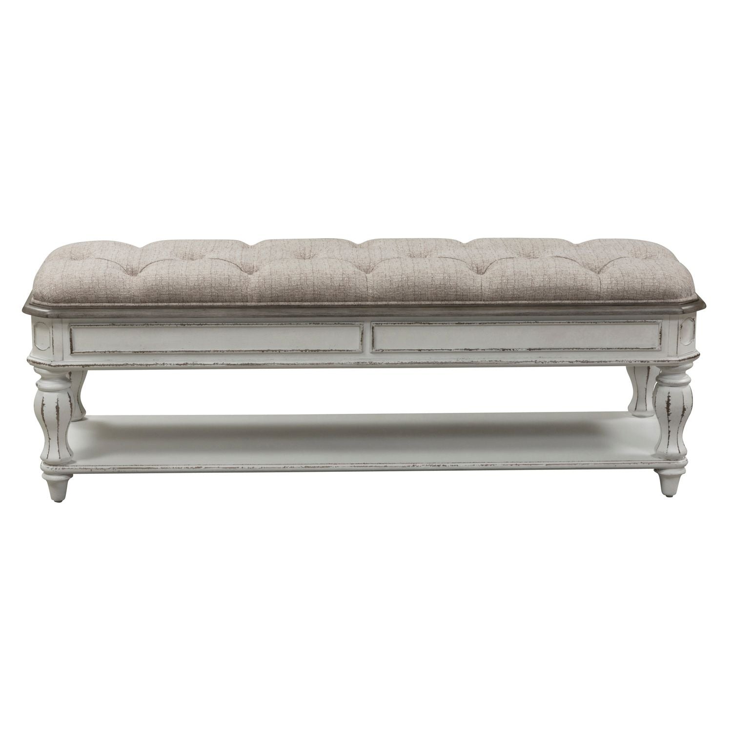 Magnolia Manor Bed Bench in Antique White - Luxury Home Furniture (MI)