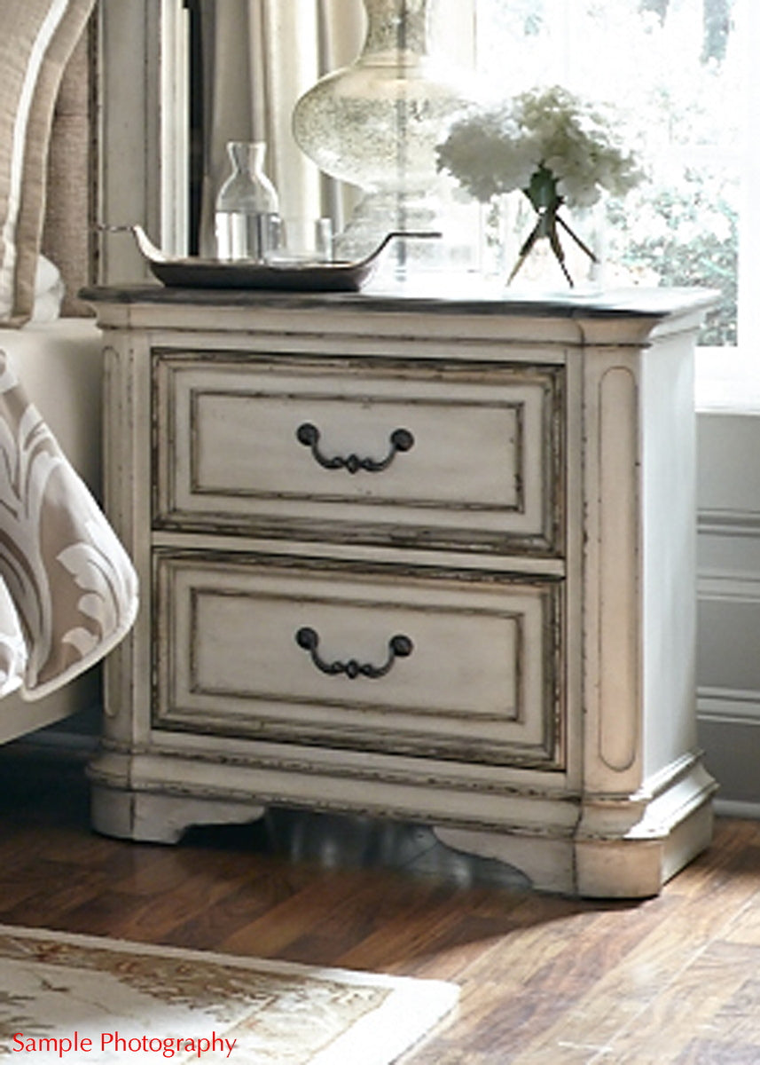 Liberty Magnolia Manor Two Drawer Nightstand in Antique White - Luxury Home Furniture (MI)