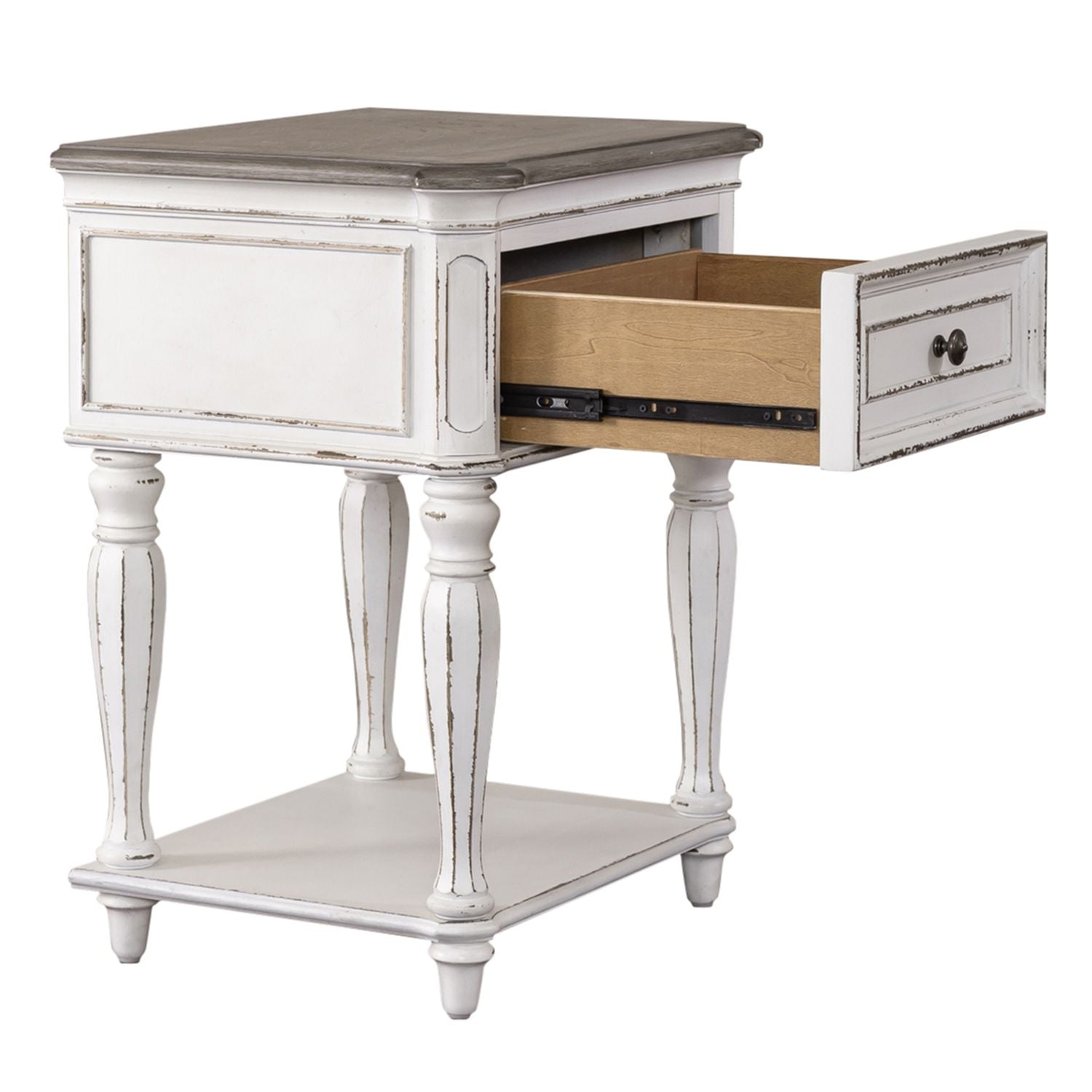Magnolia Manor Leg Nightstand in Antique White - Luxury Home Furniture (MI)