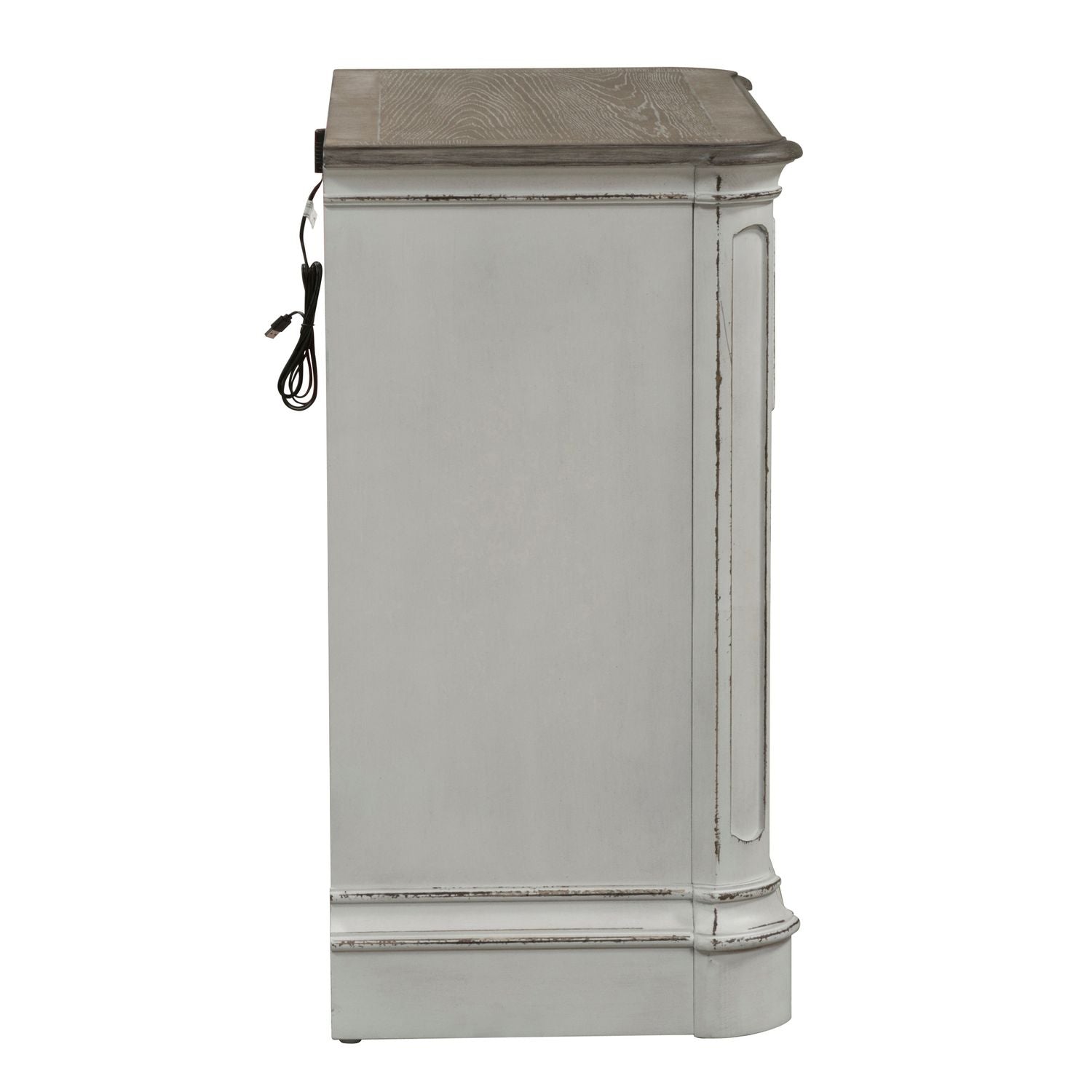 Magnolia Manor 3 Drawer Bedside Chest in Antique White - Luxury Home Furniture (MI)