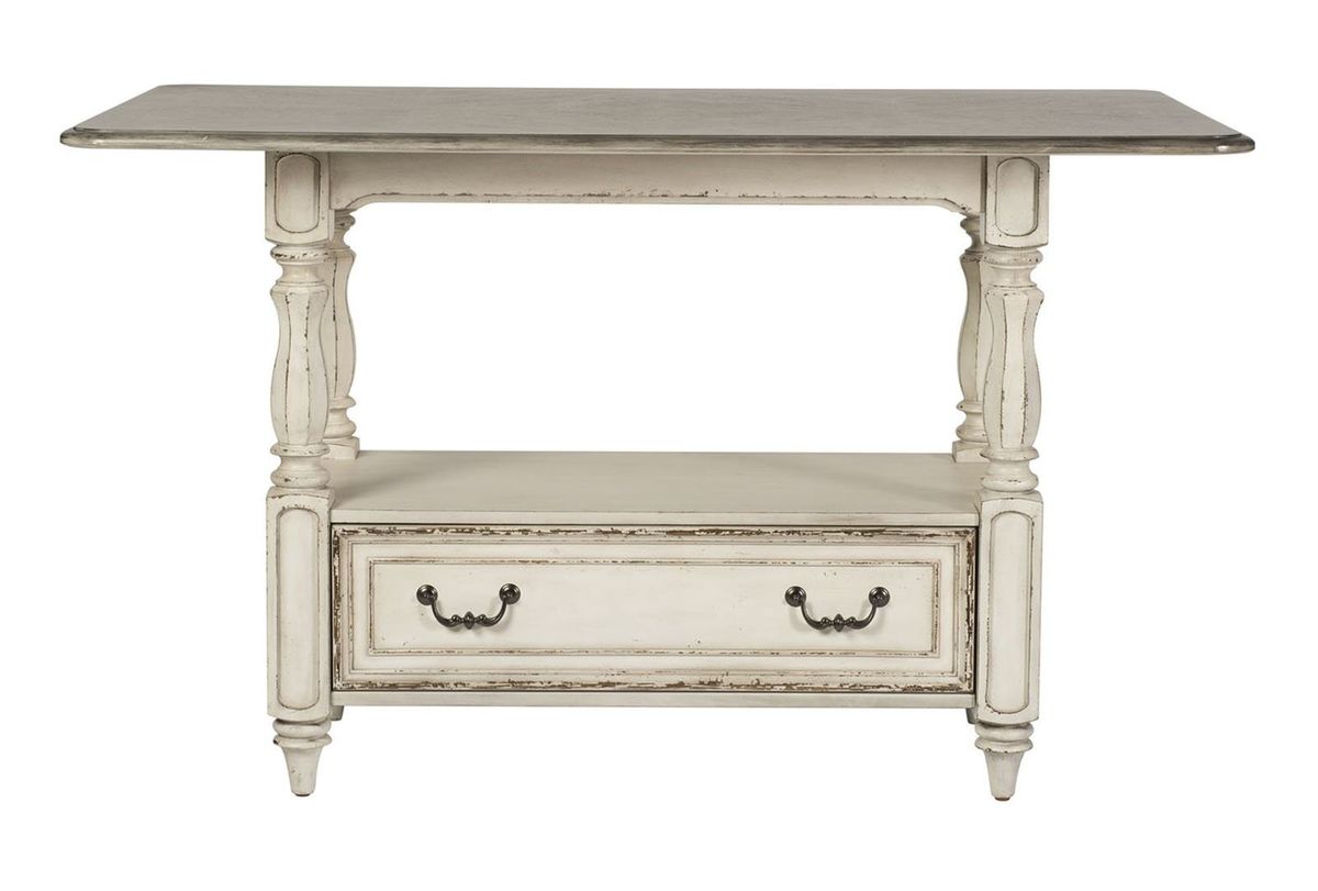 Liberty Furniture Magnolia Manor Gathering Table in Antique White - Luxury Home Furniture (MI)