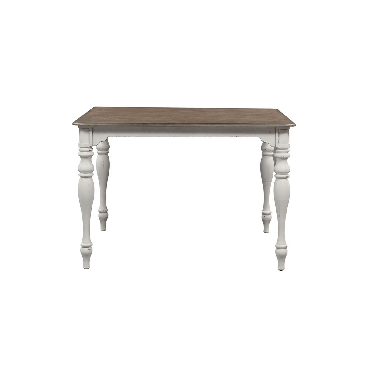 Liberty Furniture Magnolia Manor Gathering Table in Antique White Base w/ Weathered Bark Tops - Luxury Home Furniture (MI)