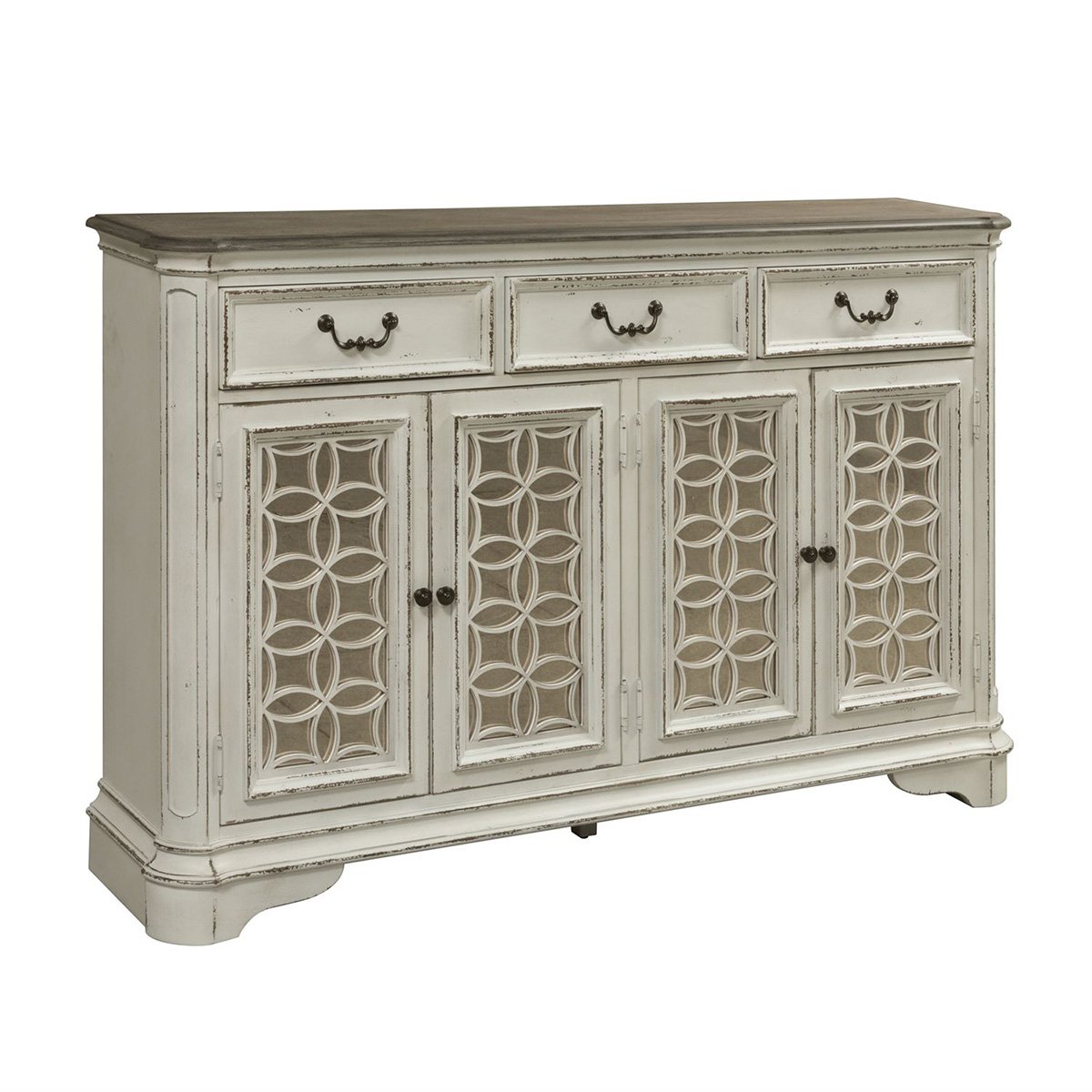 Liberty Furniture Magnolia Manor Hall Buffet in Antique White - Luxury Home Furniture (MI)