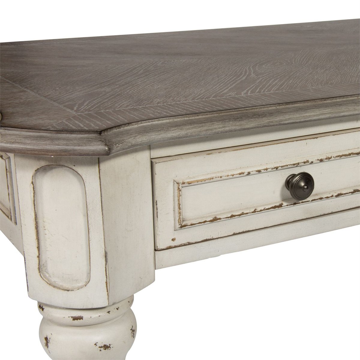 Liberty Magnolia Manor Writing Desk in Antique White - Luxury Home Furniture (MI)