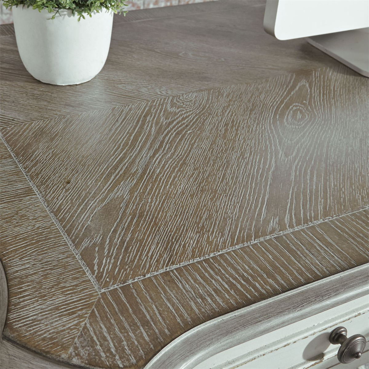 Liberty Magnolia Manor Lift Top Writing Desk in Antique White - Luxury Home Furniture (MI)