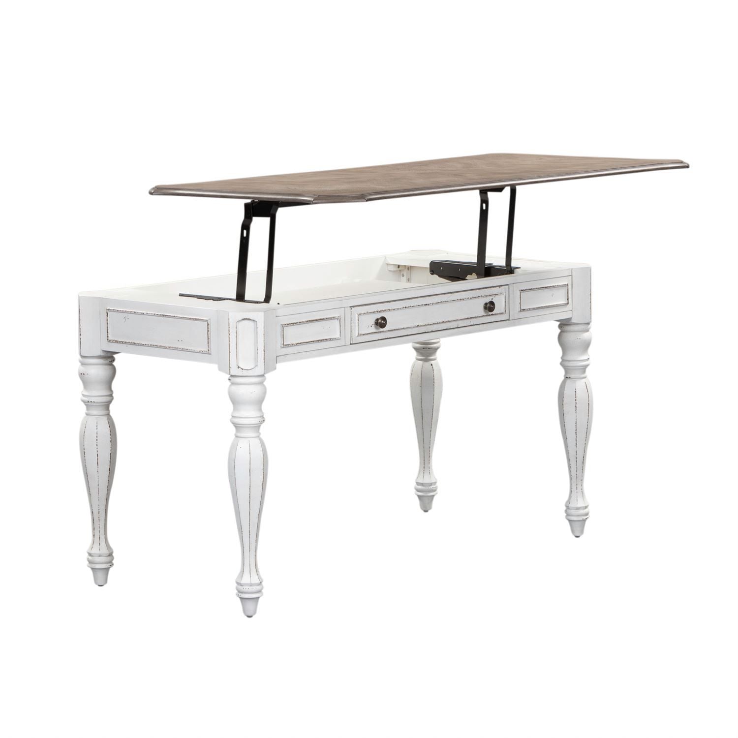 Magnolia Manor Lift Top Writing Desk in Antique White - Luxury Home Furniture (MI)