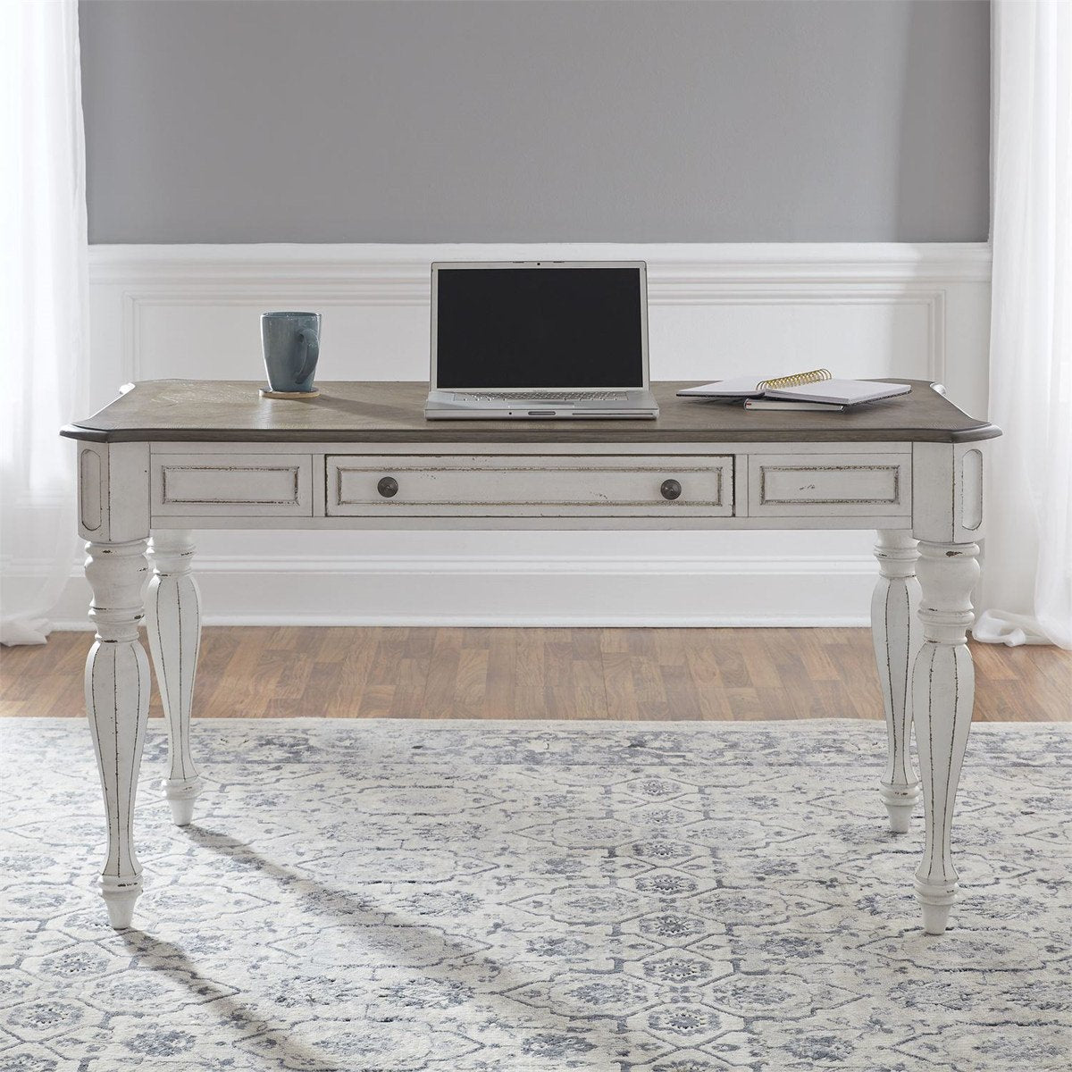 Liberty Magnolia Manor Lift Top Writing Desk in Antique White - Luxury Home Furniture (MI)