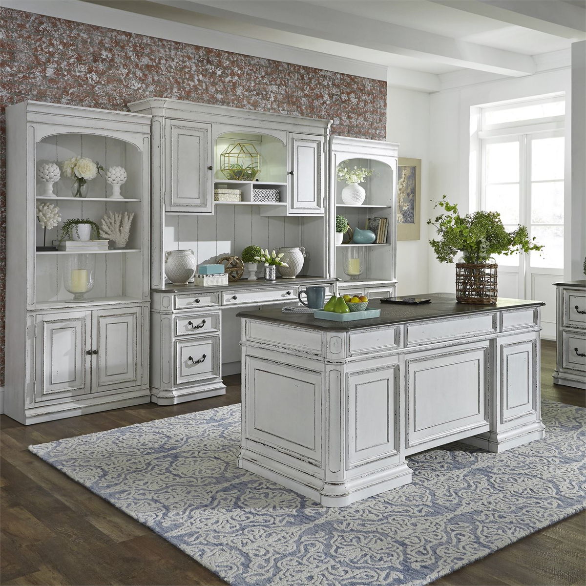 Liberty Magnolia Manor Bunching Bookcase in Antique White