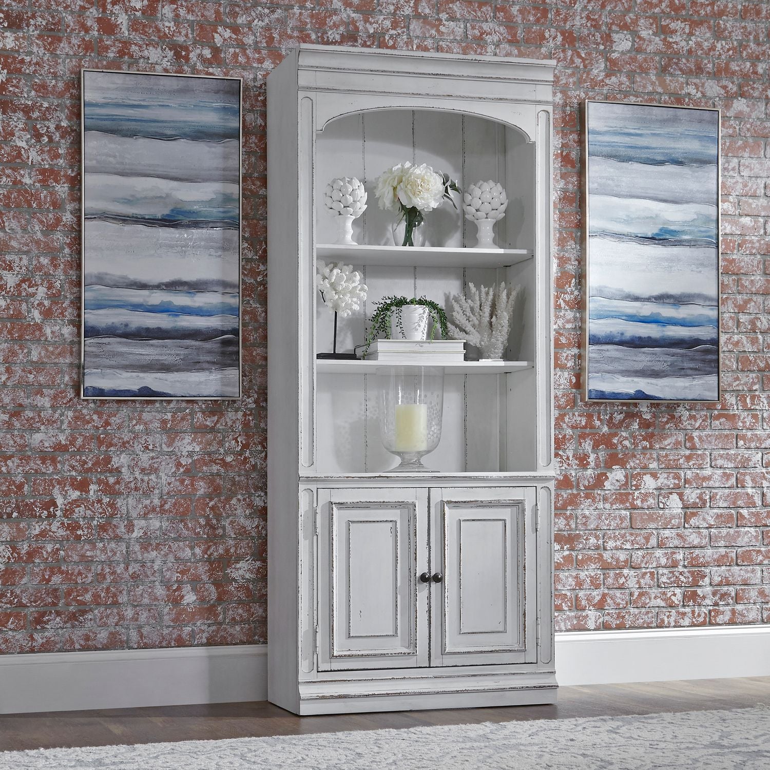 Magnolia Manor Bunching Bookcase in Antique White image