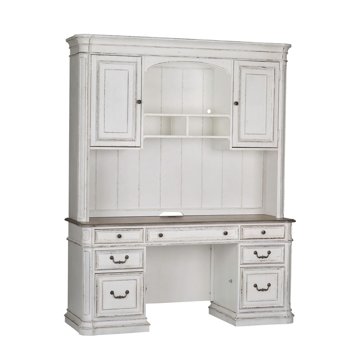 Magnolia Manor Credenza & Hutch - Luxury Home Furniture (MI)