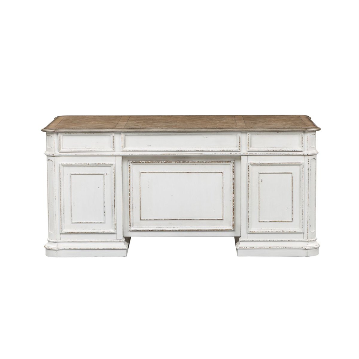Liberty Magnolia Manor Jr Executive Desk in Antique White 244-HOJ-DSK