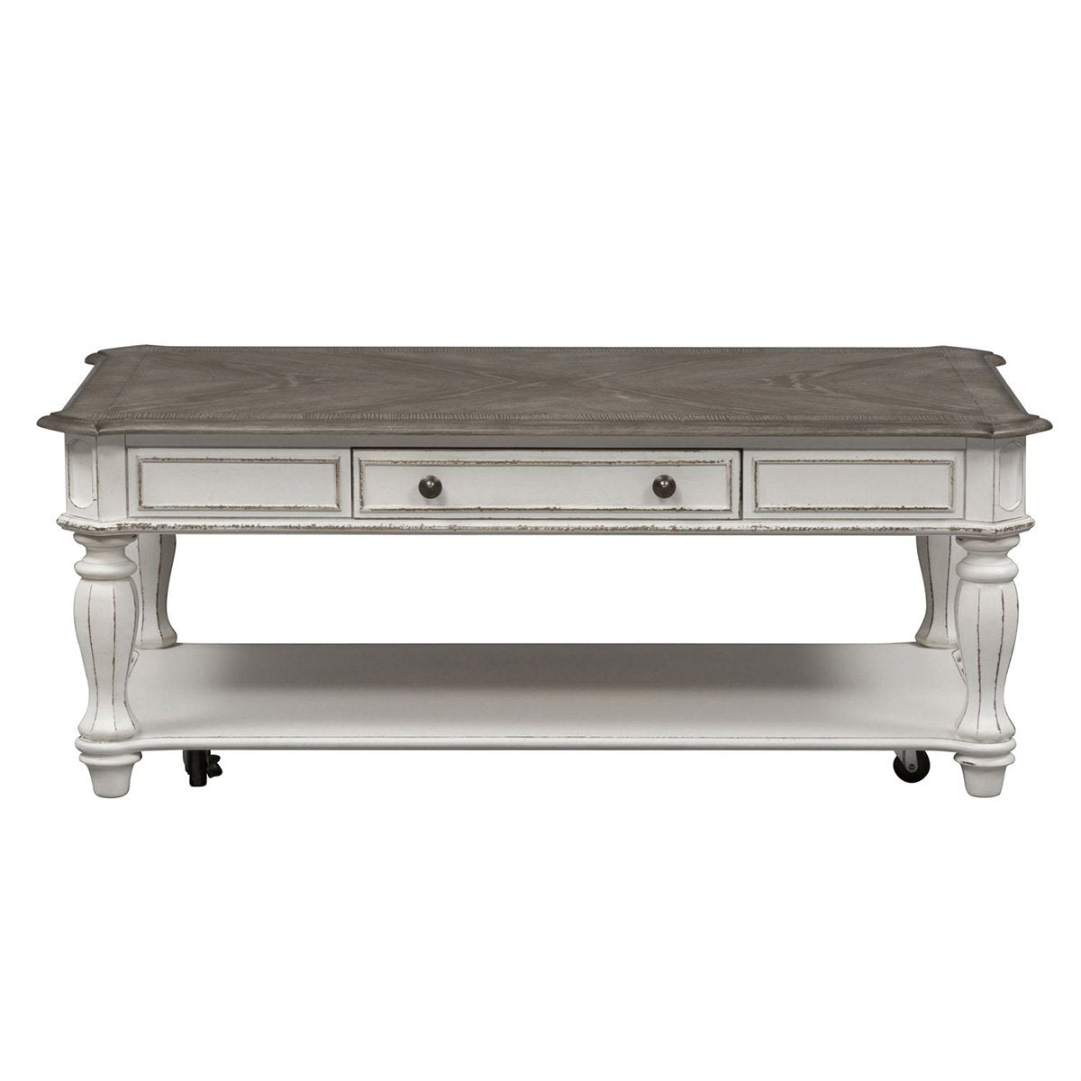 Liberty Magnolia Manor Rectangular Cocktail Table in Antique White - Luxury Home Furniture (MI)