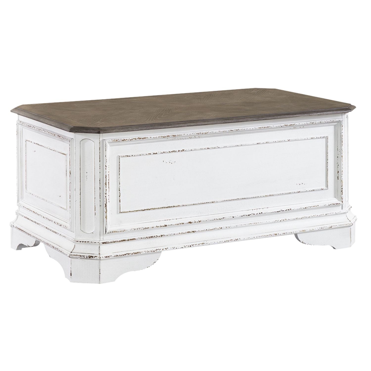Magnolia Manor Storage Trunk in Antique White - Luxury Home Furniture (MI)
