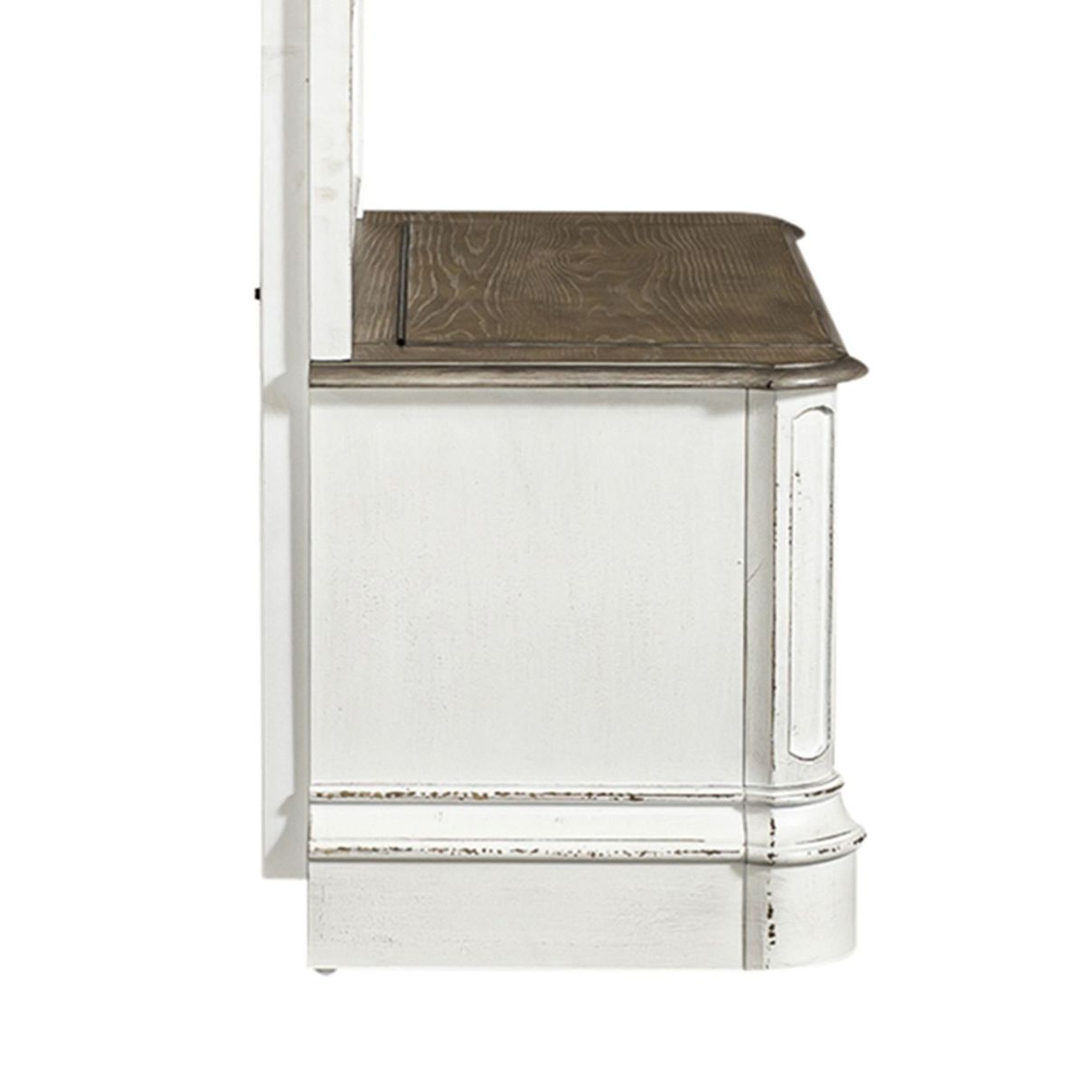 Liberty Furniture Magnolia Manor Hall Tree Base in Antique White & Weathered Bark - Luxury Home Furniture (MI)