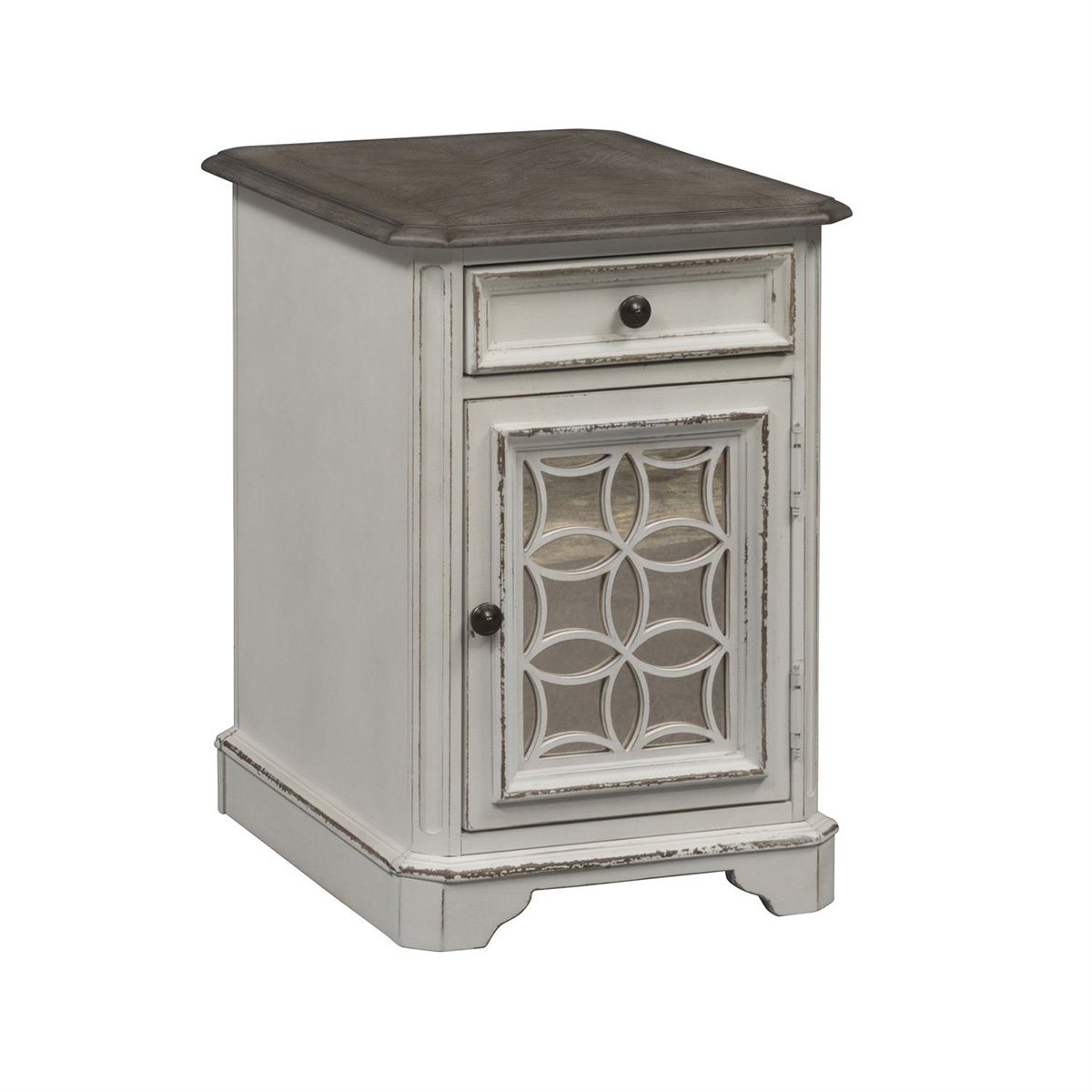 Liberty Magnolia Manor Chair Side Table in Antique White - Luxury Home Furniture (MI)