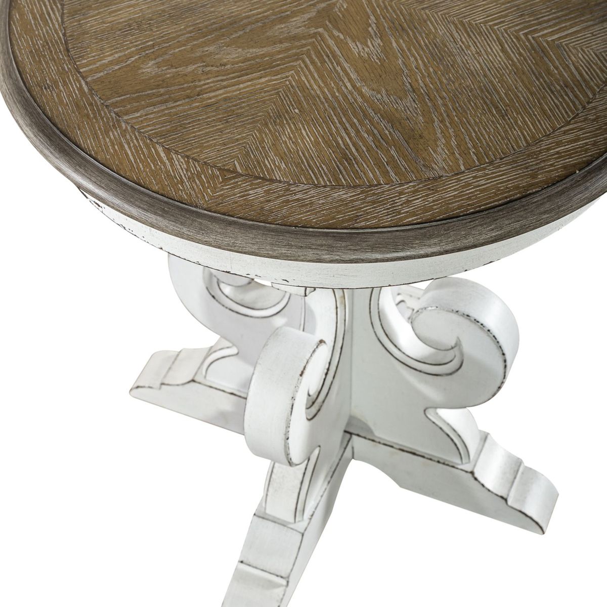 Liberty Magnolia Manor Round End Table in Antique White - Luxury Home Furniture (MI)