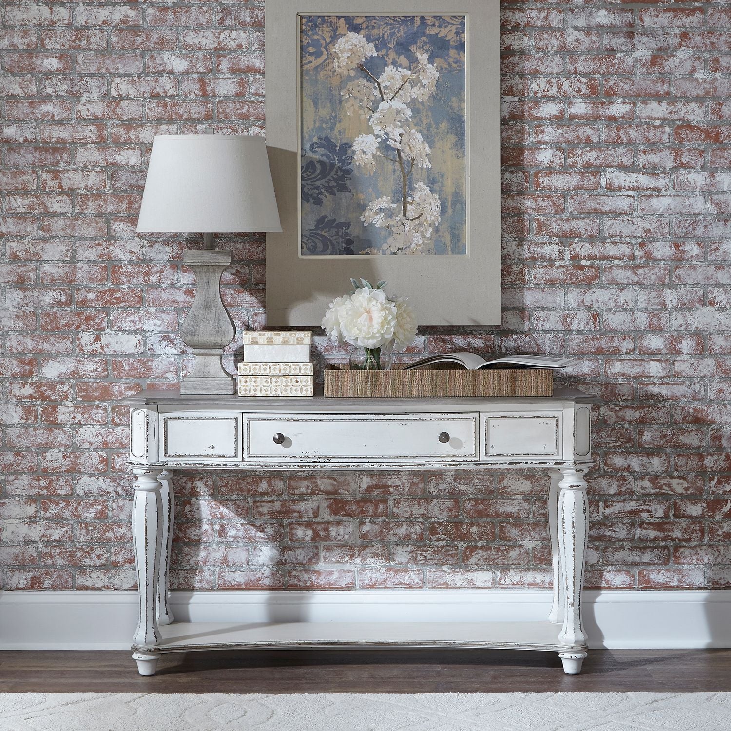 Liberty Magnolia Manor Sofa Table in Antique White image