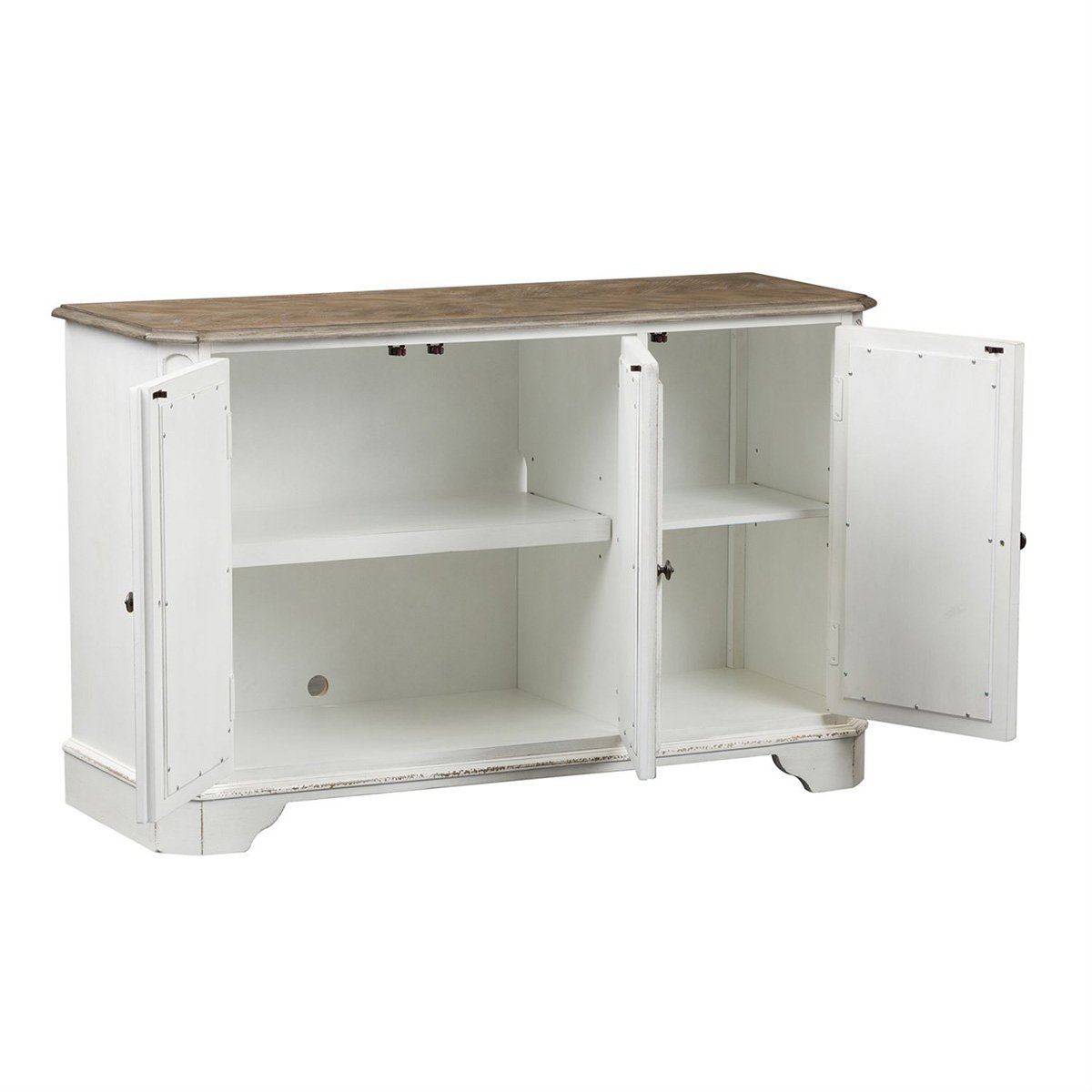 Liberty Magnolia Manor TV Console in Antique White - Luxury Home Furniture (MI)