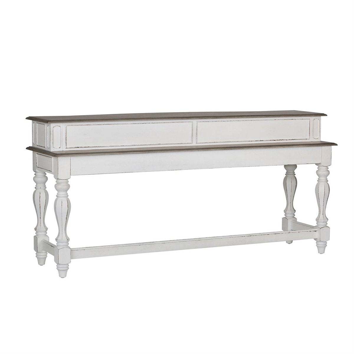 Liberty Magnolia Manor Console Bar Table in Antique White - Luxury Home Furniture (MI)