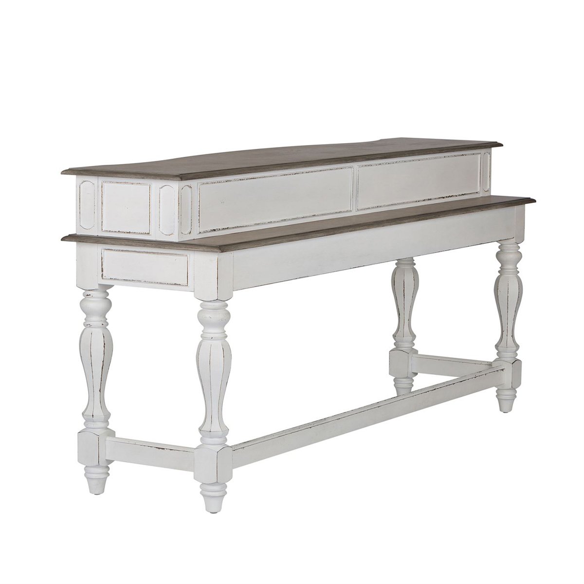 Liberty Magnolia Manor Console Bar Table in Antique White - Luxury Home Furniture (MI)