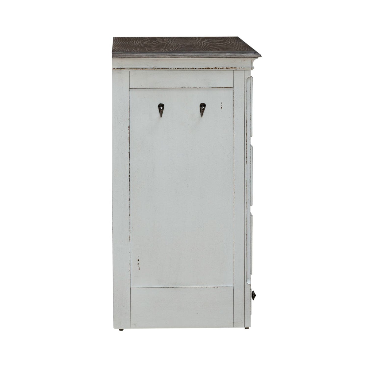 Liberty Furniture Magnolia Manor Pet Feeder Cabinet in Antique White & Weathered Bark EST SHIP TIME APPX 4 WEEKS - Luxury Home Furniture (MI)