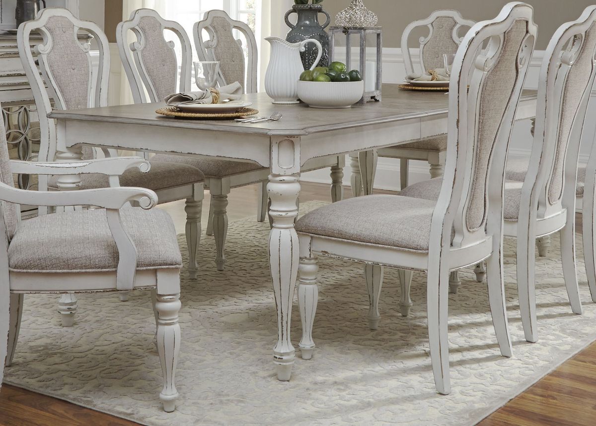 Liberty Furniture Magnolia Manor Upholstered Splat Back Side Chair in Antique White (Set of 2) - Luxury Home Furniture (MI)