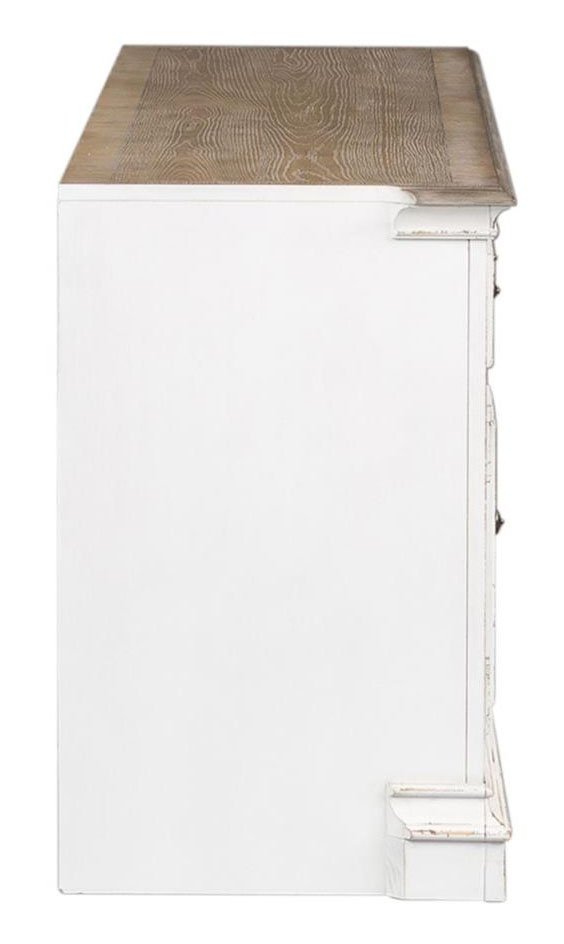 Liberty Magnolia Manor Entertainment TV Stand in Antique White - Luxury Home Furniture (MI)