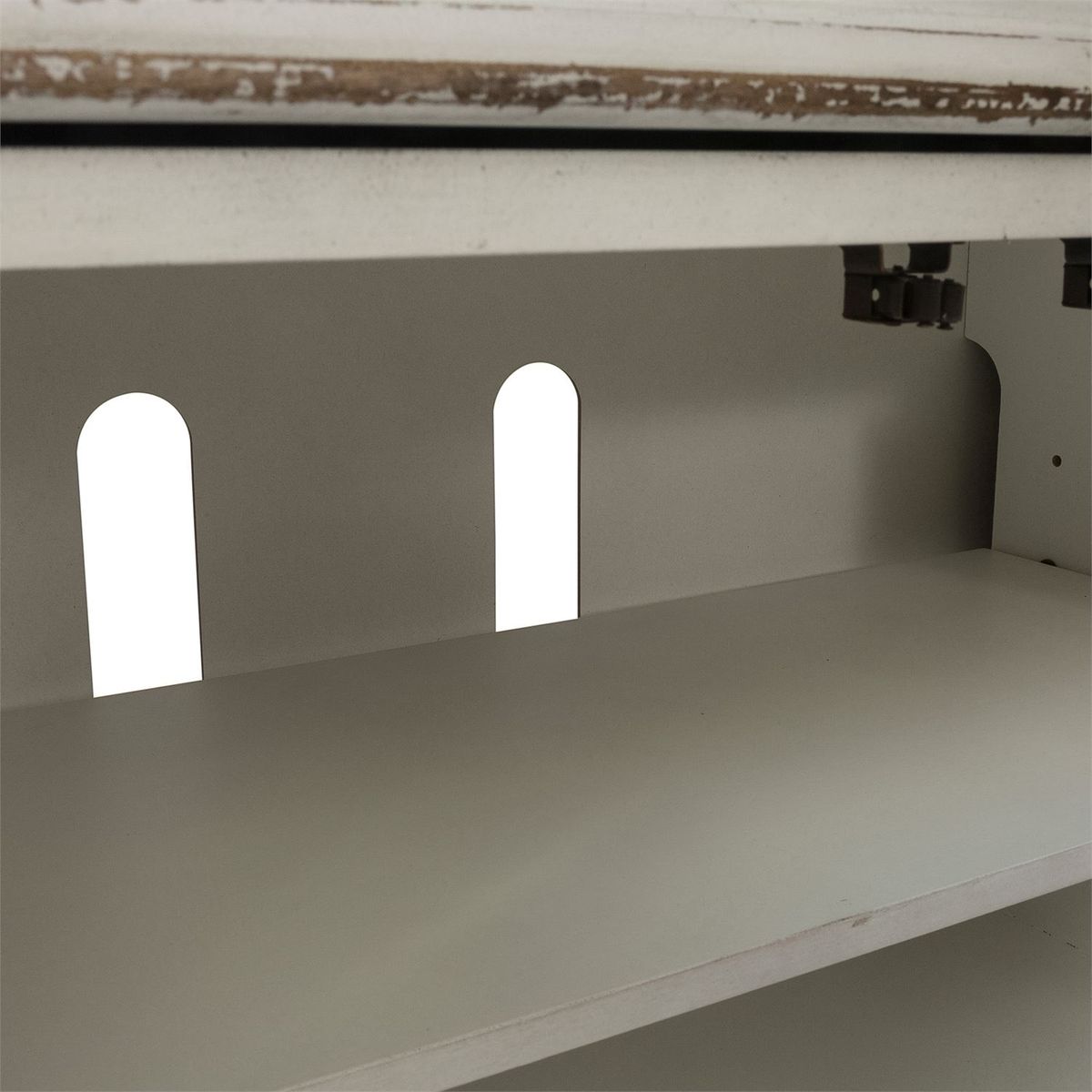 Liberty Magnolia Manor Entertainment TV Stand in Antique White - Luxury Home Furniture (MI)