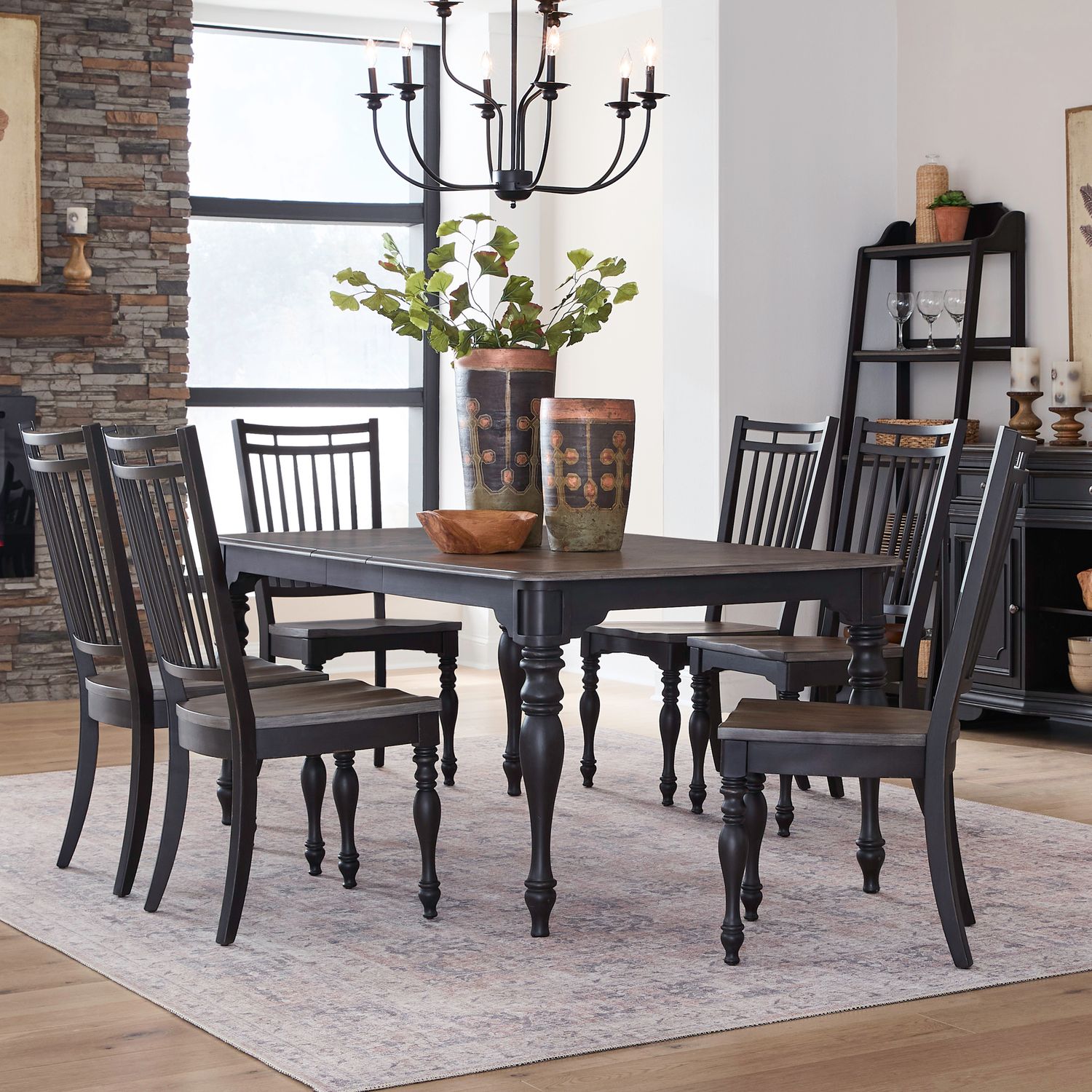 Magnolia Manor Opt 7 Piece Leg Table Set image