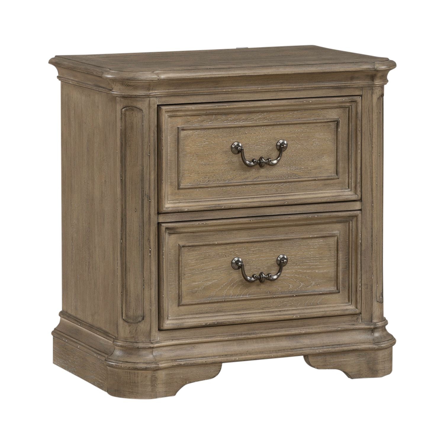 Magnolia Manor II 2 Drawer Nightstand in Weathered Bisque - Luxury Home Furniture (MI)