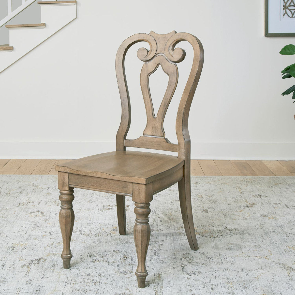 Liberty Furniture Magnolia Manor Splat Back Side Chair (RTA) (Set of 2) in Weathered Bisque - Luxury Home Furniture (MI)