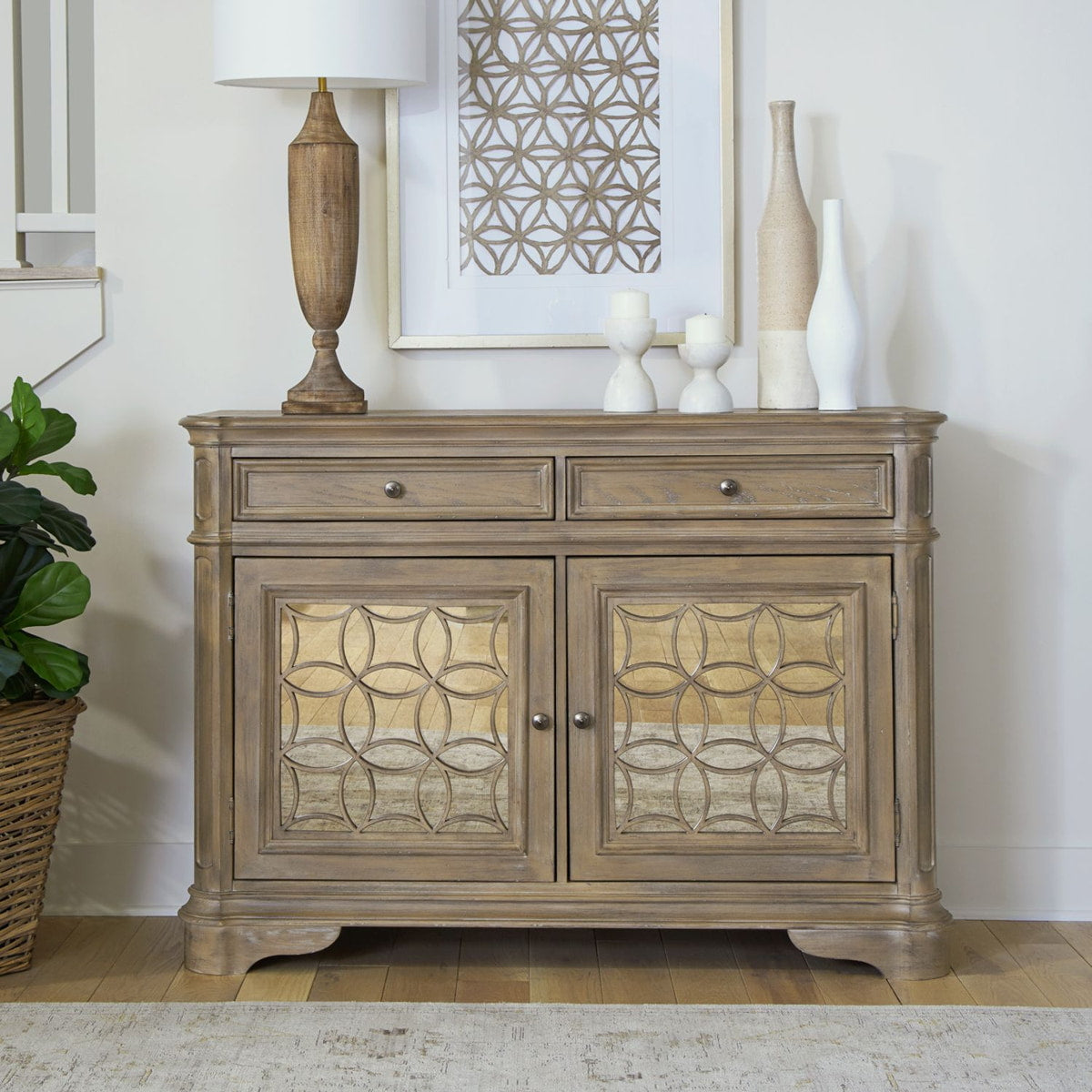 Liberty Furniture Magnolia Manor Buffet in Weathered Bisque - Luxury Home Furniture (MI)