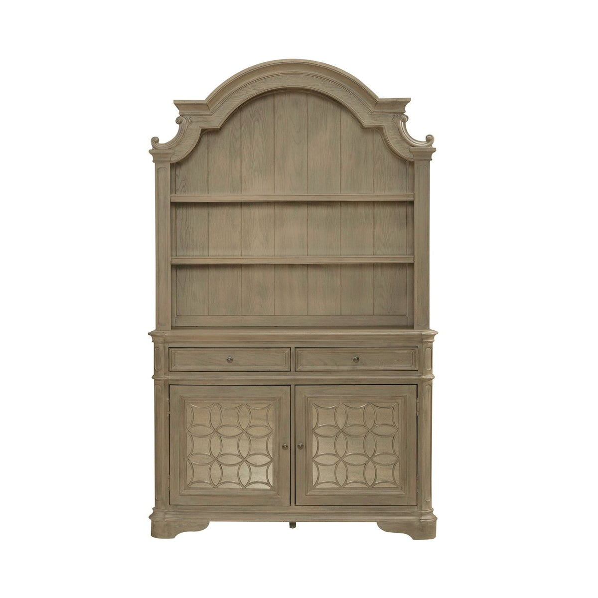 Liberty Furniture Magnolia Manor Buffet with Hutch in Weathered Bisque - Luxury Home Furniture (MI)