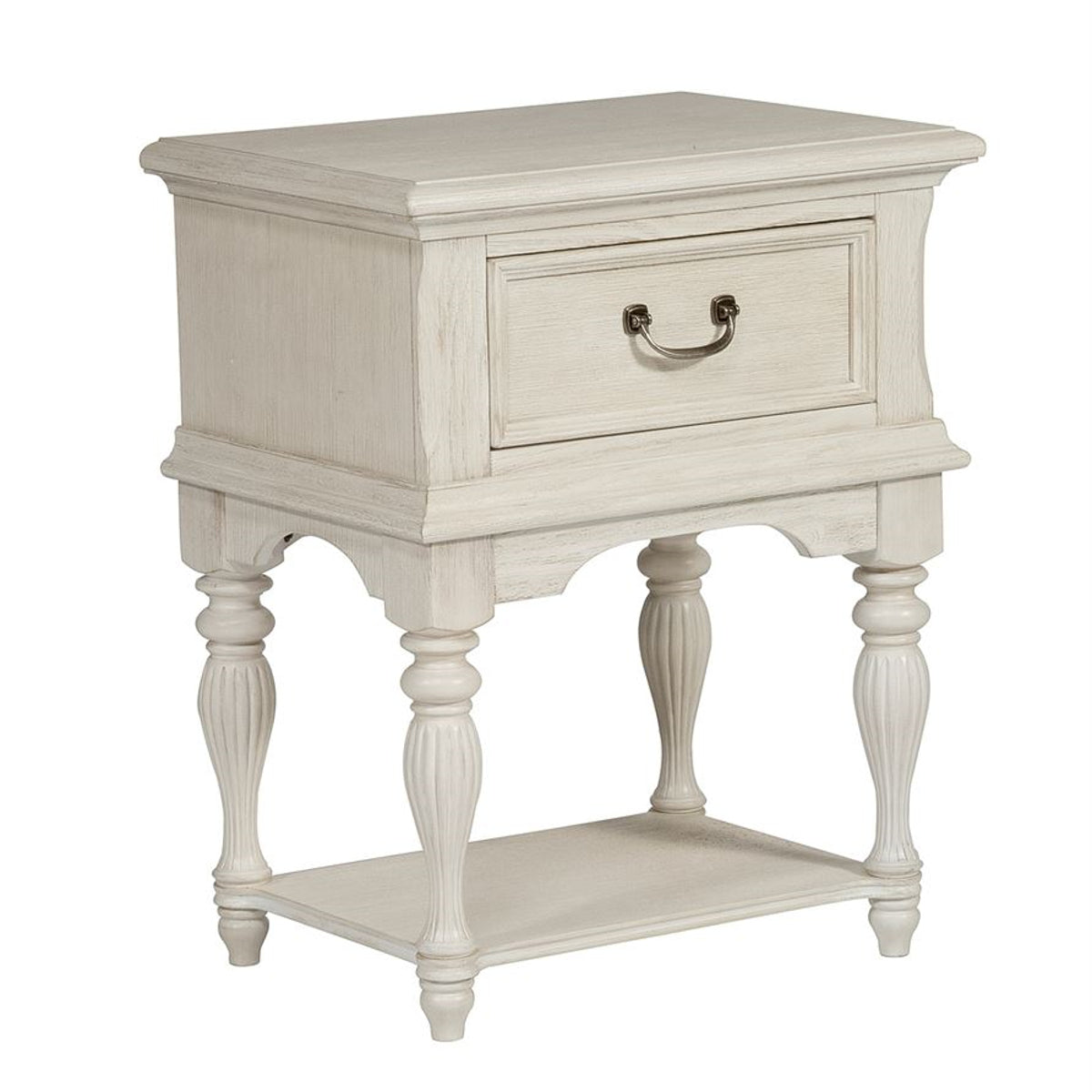 Liberty Funiture Bayside Leg Nightstand in Antique White - Luxury Home Furniture (MI)