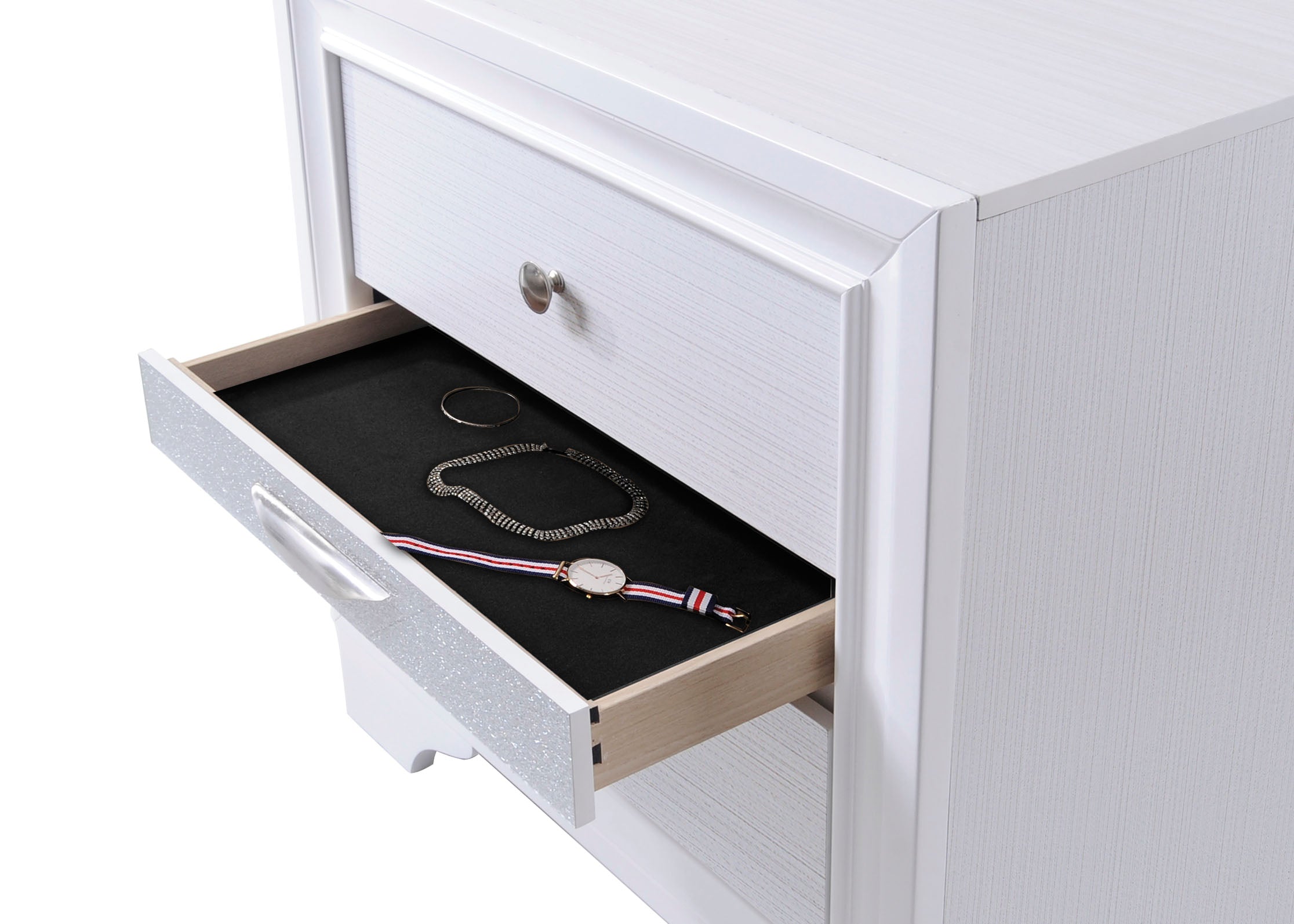 Naima White Nightstand - Luxury Home Furniture (MI)