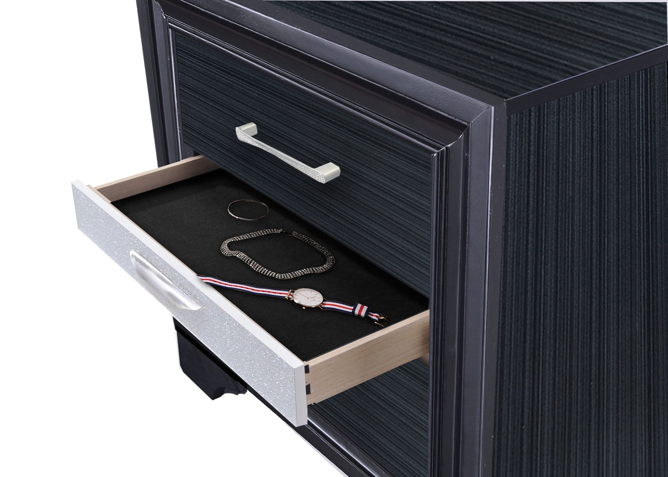 Naima Black Nightstand - Luxury Home Furniture (MI)