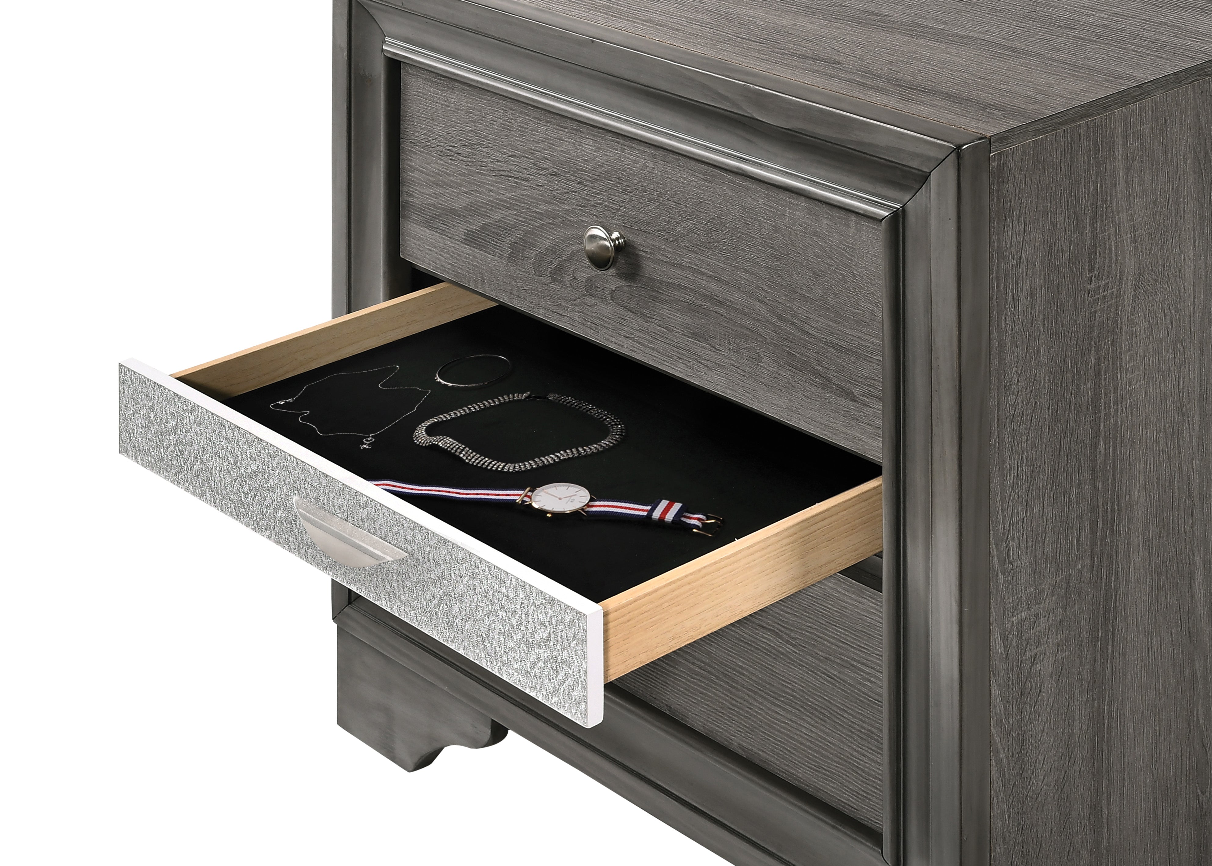 Naima Gray Nightstand - Luxury Home Furniture (MI)