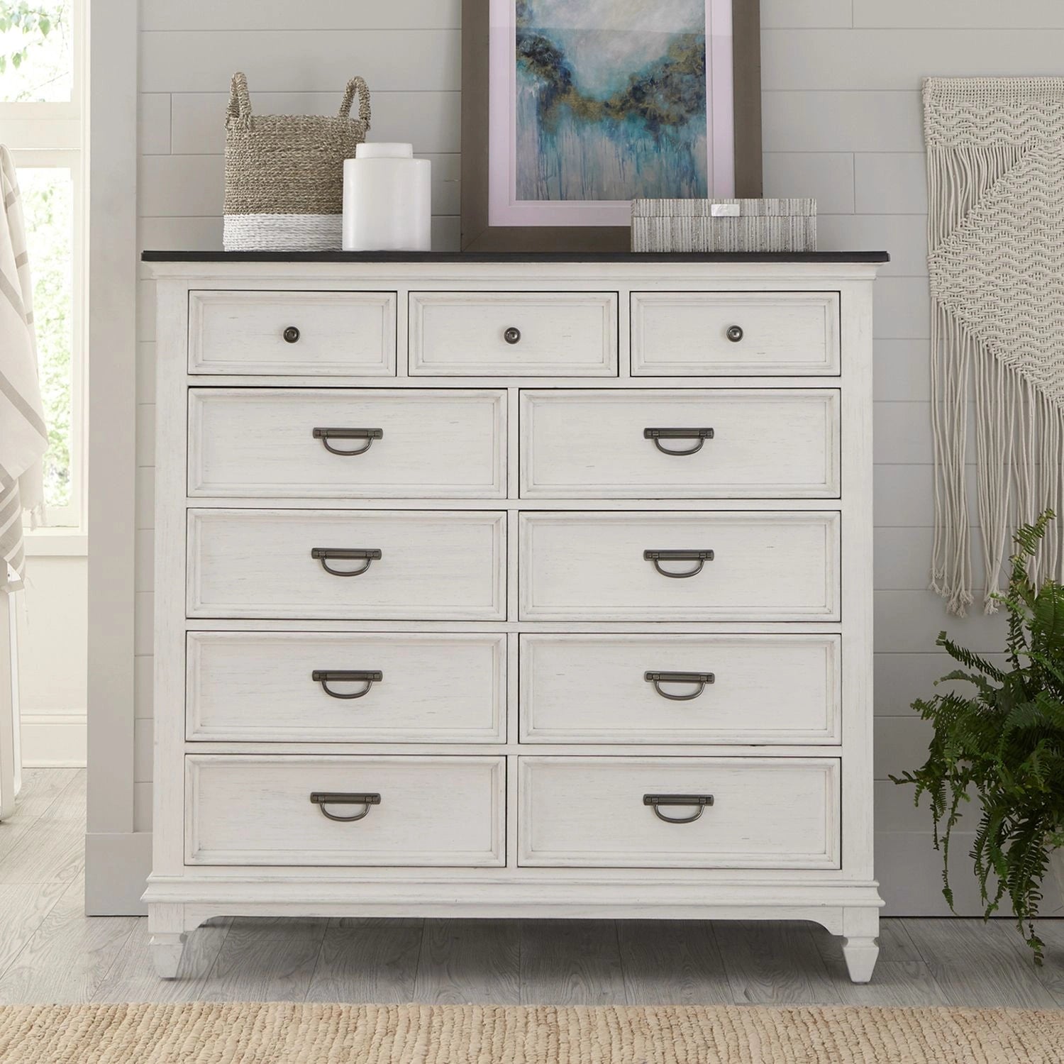 Allyson Park 11 Drawer Chesser in Wirebrushed White image