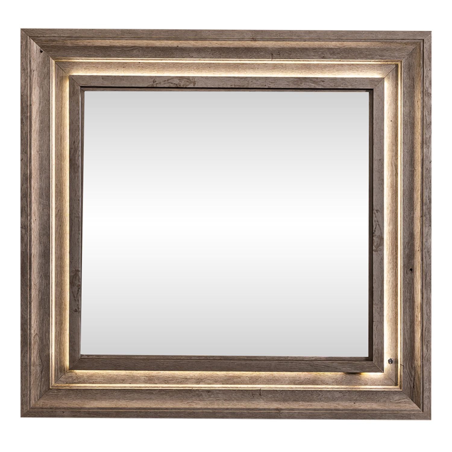 Horizons Lighted Mirror in Graystone - Luxury Home Furniture (MI)