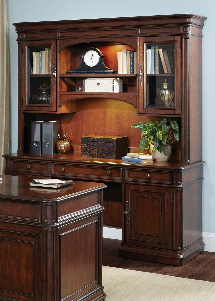 Liberty Brayton Manor Jr Executive Credenza Hutch in Cognac - Luxury Home Furniture (MI)