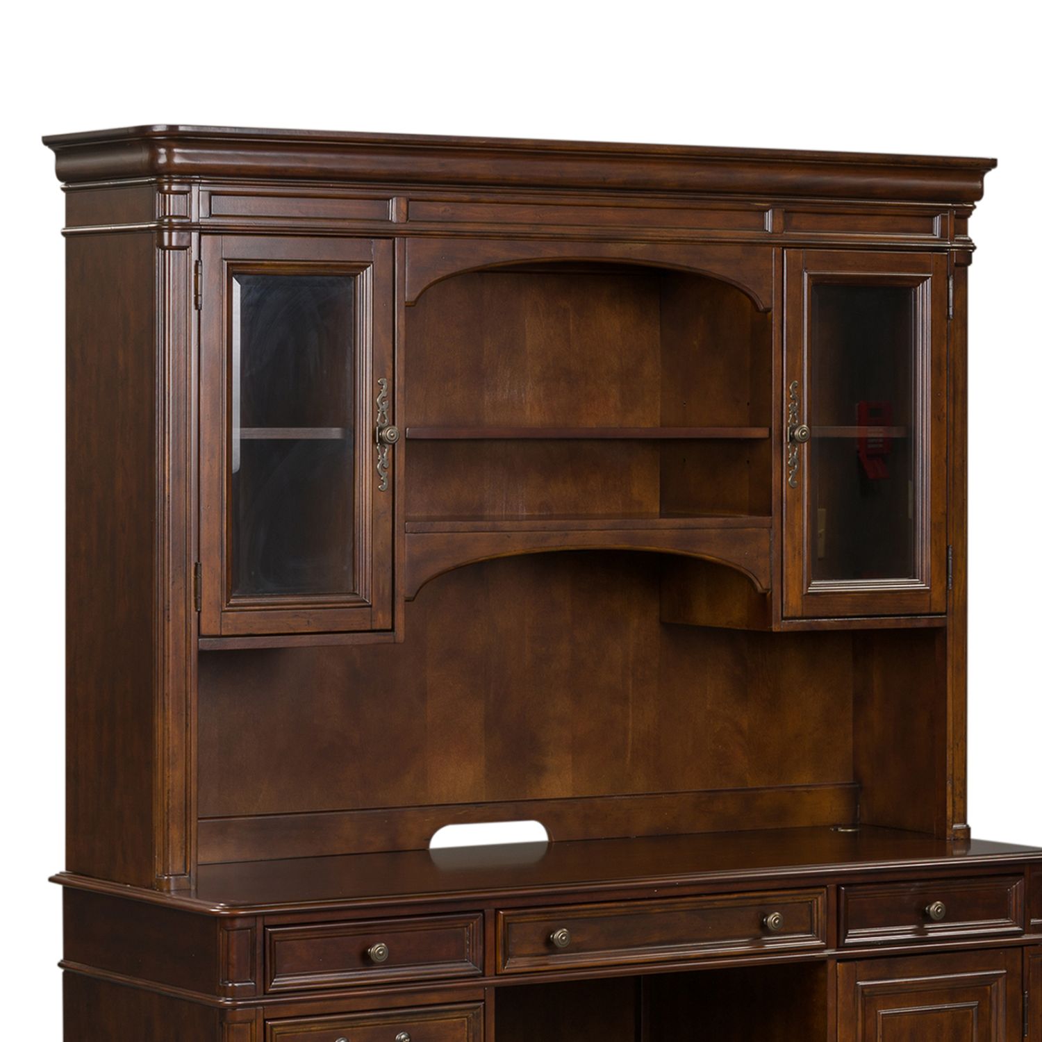 Brayton Manor Jr Executive Credenza Hutch in Cognac - Luxury Home Furniture (MI)
