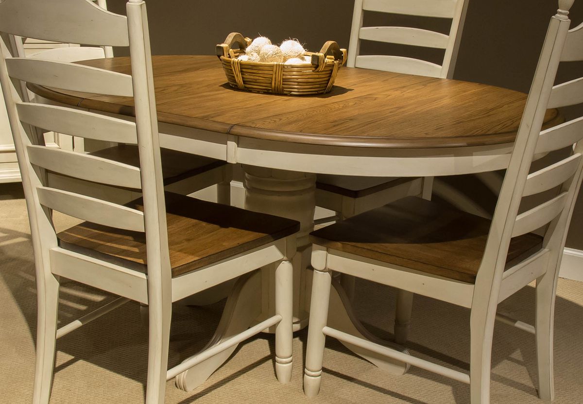 Liberty Furniture Springfield Pedestal Dining Table in Honey and Cream 278-4260