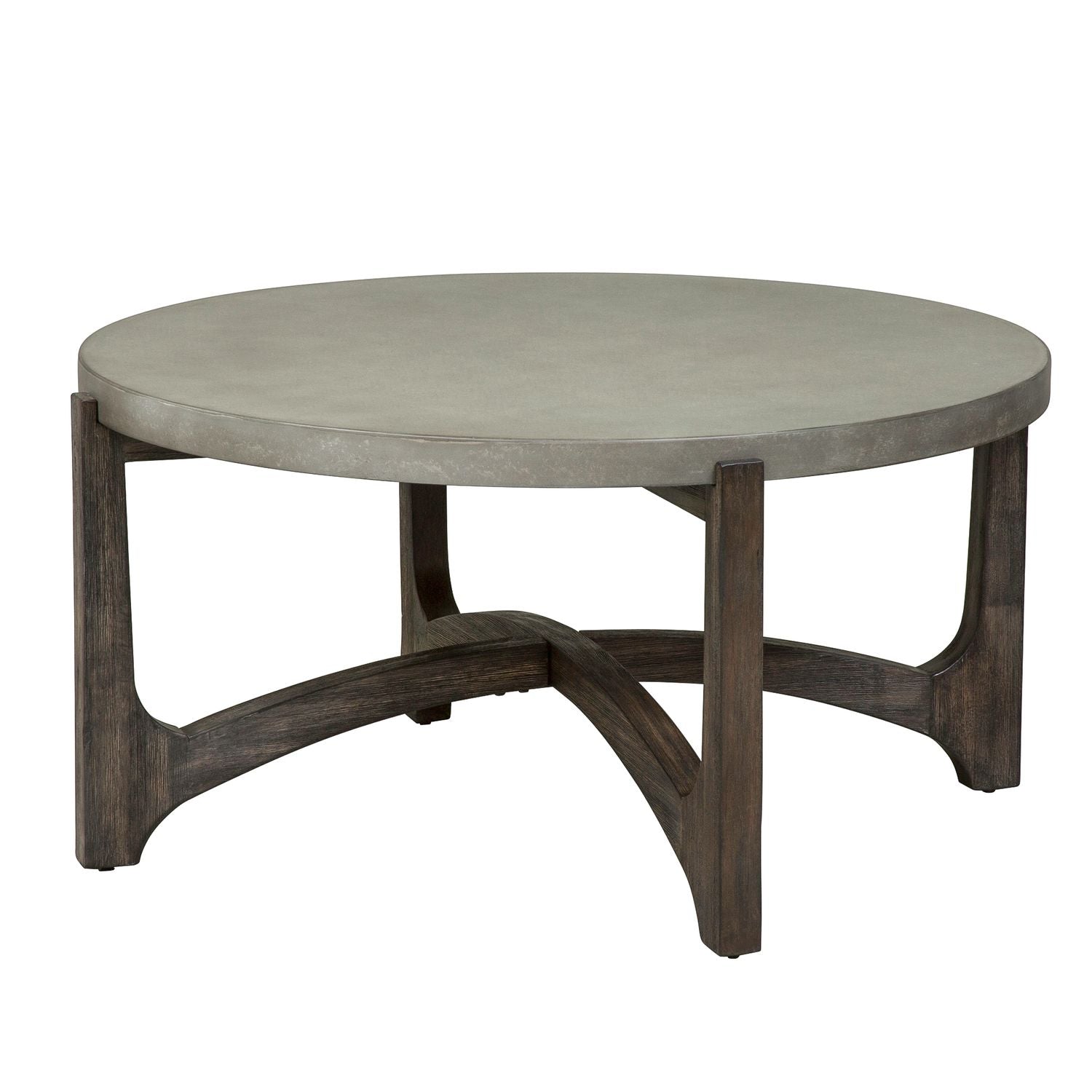 Cascade Round Cocktail Table in Wire Brush Rustic Brown - Luxury Home Furniture (MI)