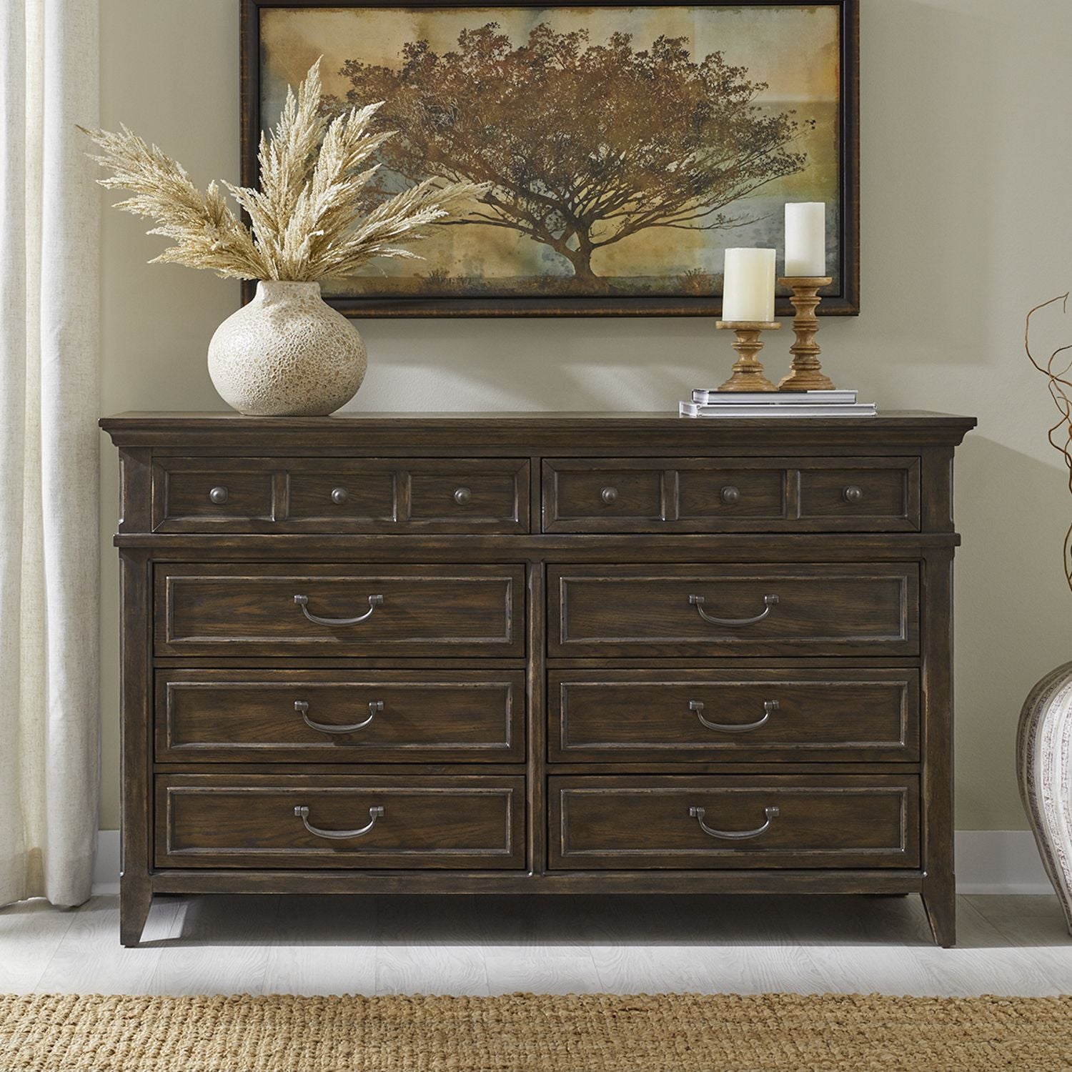 Paradise Valley 8 Drawer Dresser in Saddle Brown image