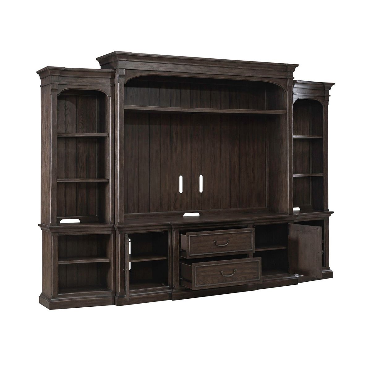 Liberty Furniture Paradise Valley Entertainment Center with Piers in Saddle Brown - Luxury Home Furniture (MI)