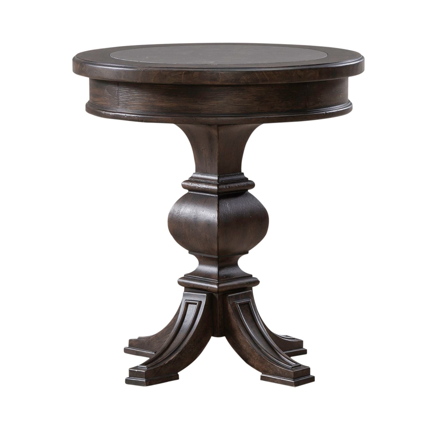 Paradise Valley Round Chairside Table in Saddle Brown - Luxury Home Furniture (MI)