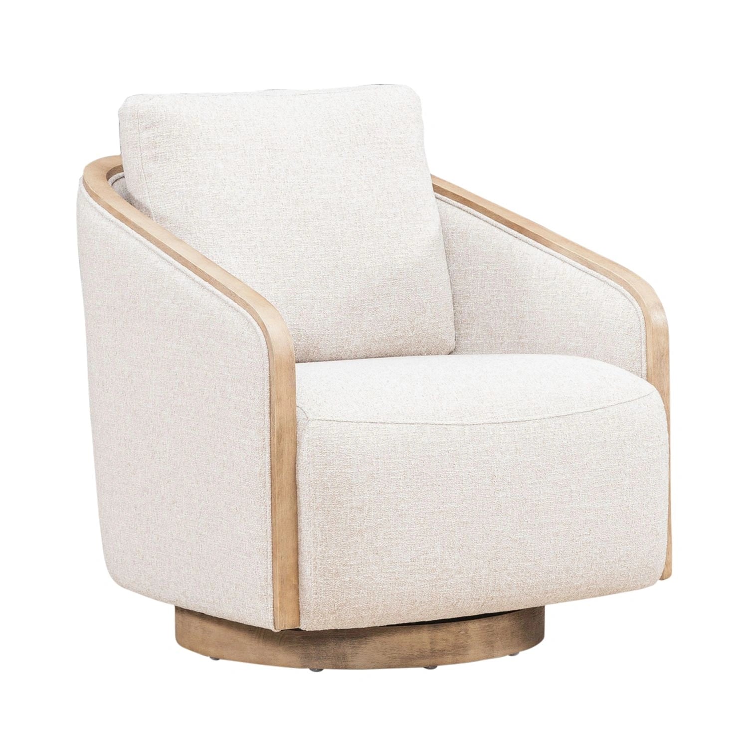Nora Uph Swivel Accent Chair - Light Brown image