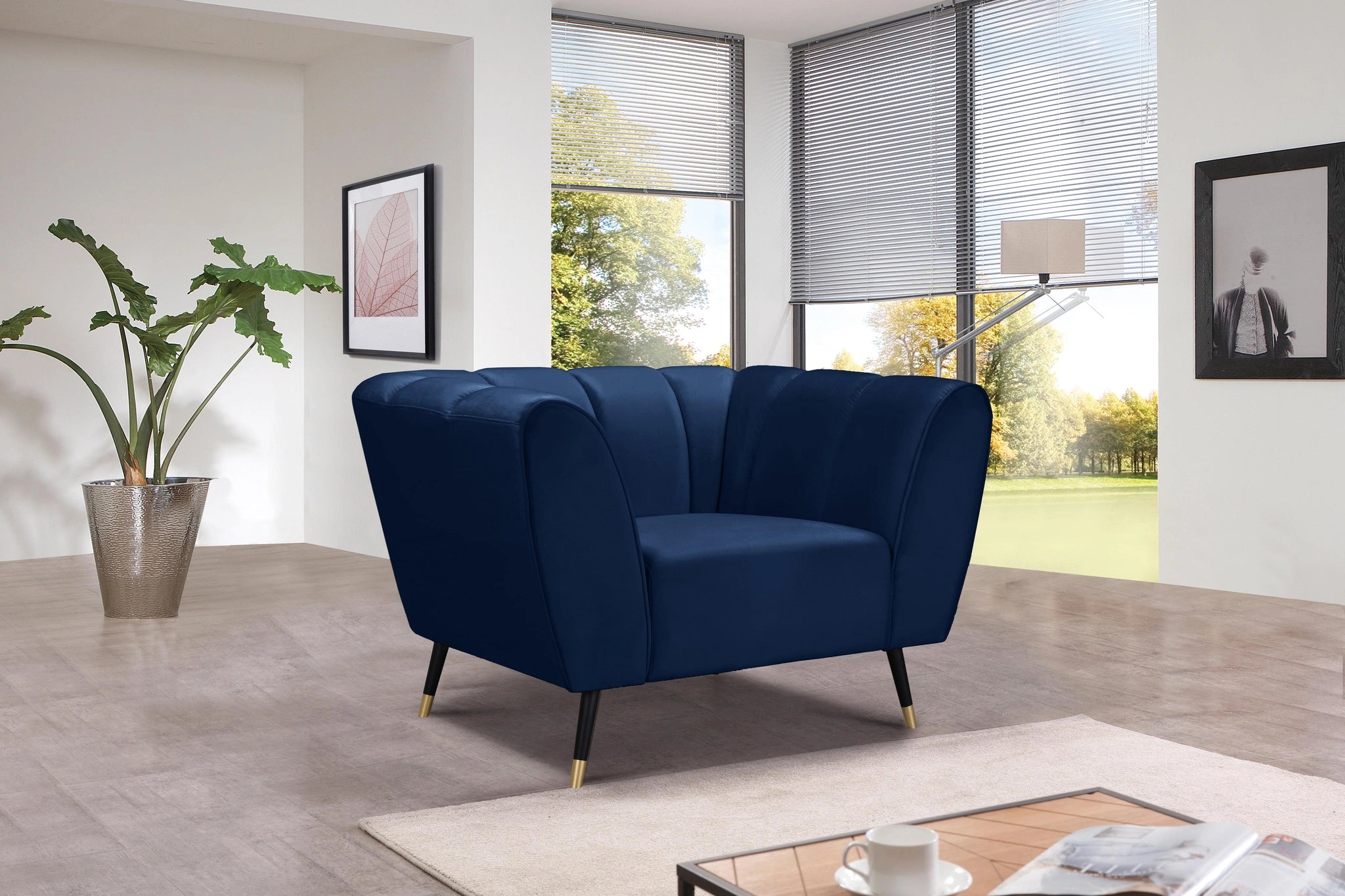 Beaumont Navy Velvet Chair