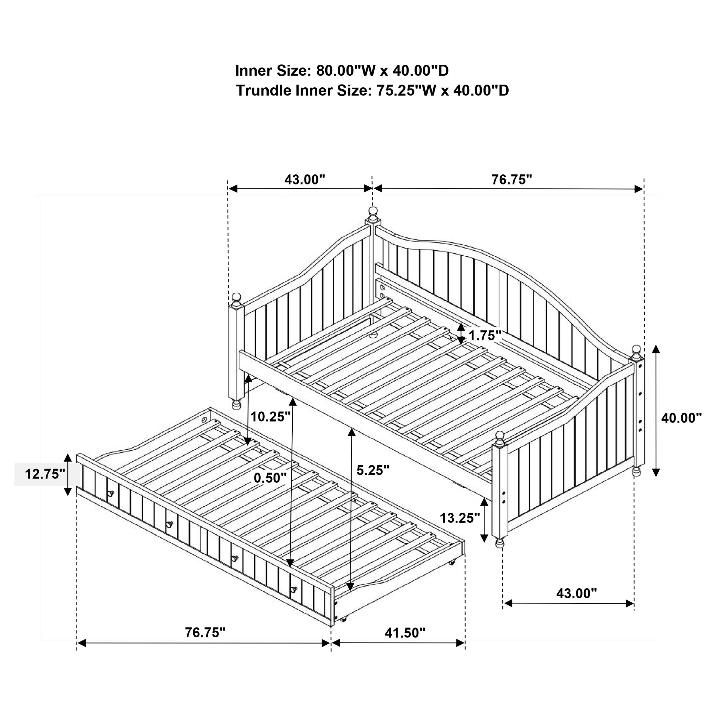 Julie Ann Daybed with Trundle - Luxury Home Furniture (MI)