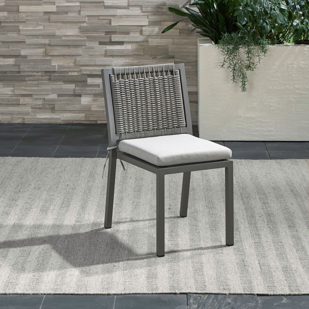 Liberty Furniture Plantation Key Outdoor Panel Back Side Chair in Granite - Luxury Home Furniture (MI)